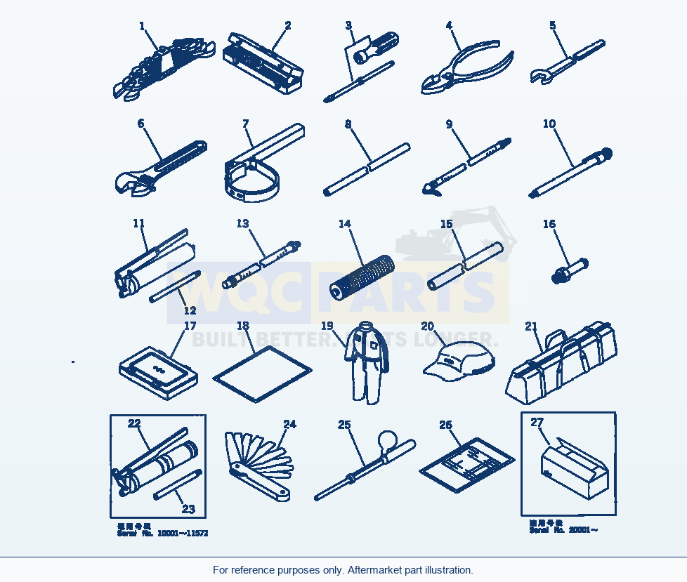 Komatsu WA500-1 Tool Serial 10001-UP (OVERSEAS VERSION) parts diagram