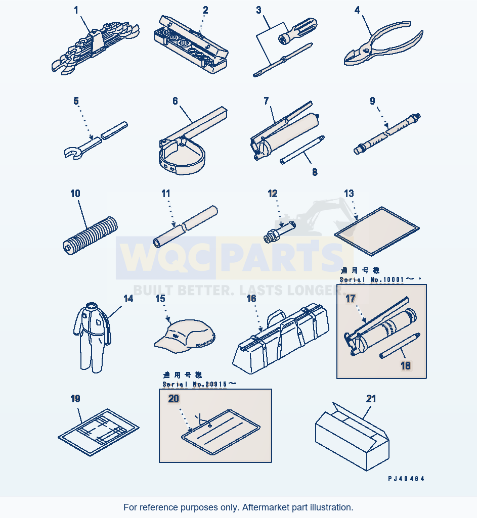 Komatsu WA500-1 Tool (Tbg Spec.) (For Ec Regulation) parts diagram