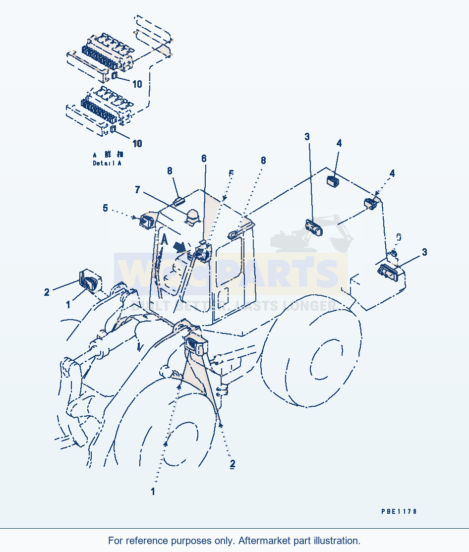 Komatsu WA500-1 Lamp And Fuse parts diagram