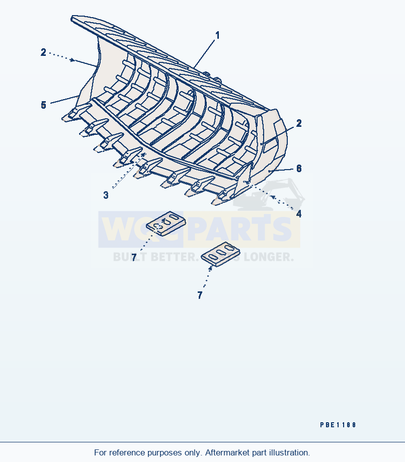 Komatsu WA500-1 Special Bucket parts diagram