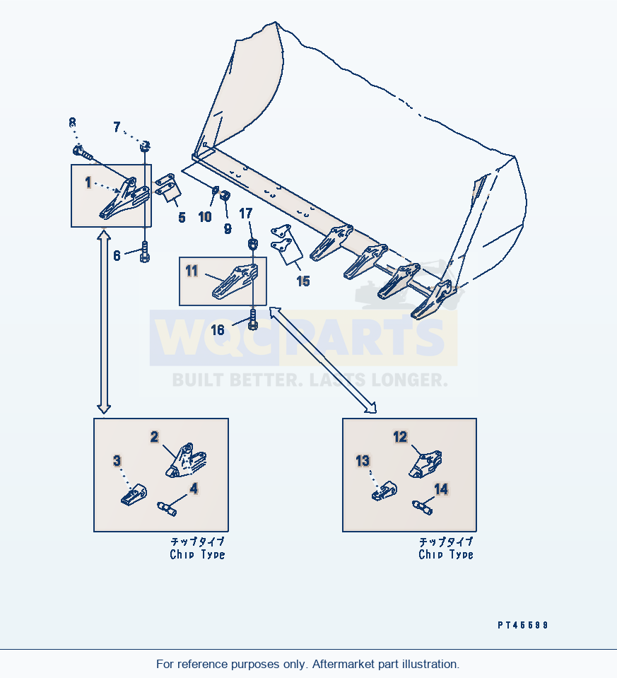 Komatsu WA500-1 Tooth (Bolt On Type) parts diagram
