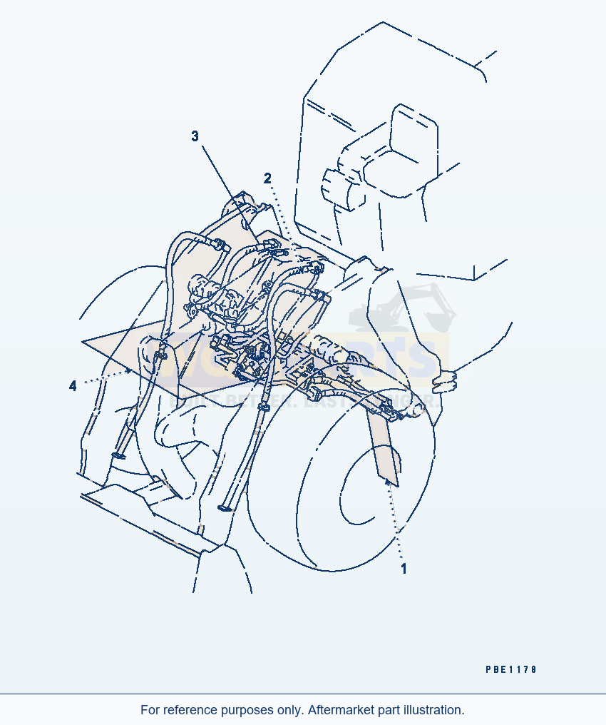 Komatsu WA500-1 Work Equipment Hose parts diagram