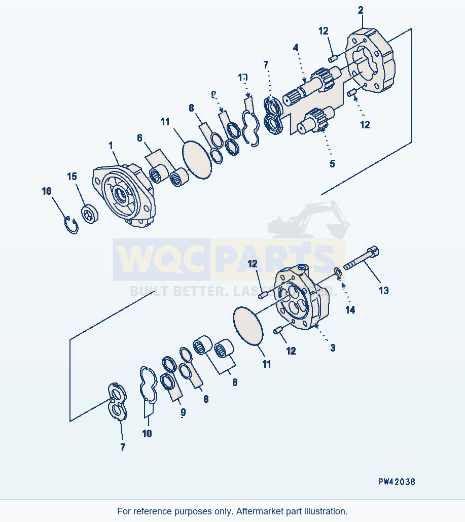 Komatsu WA500-1 Emergency Steering Pump Serial 10001-UP parts diagram