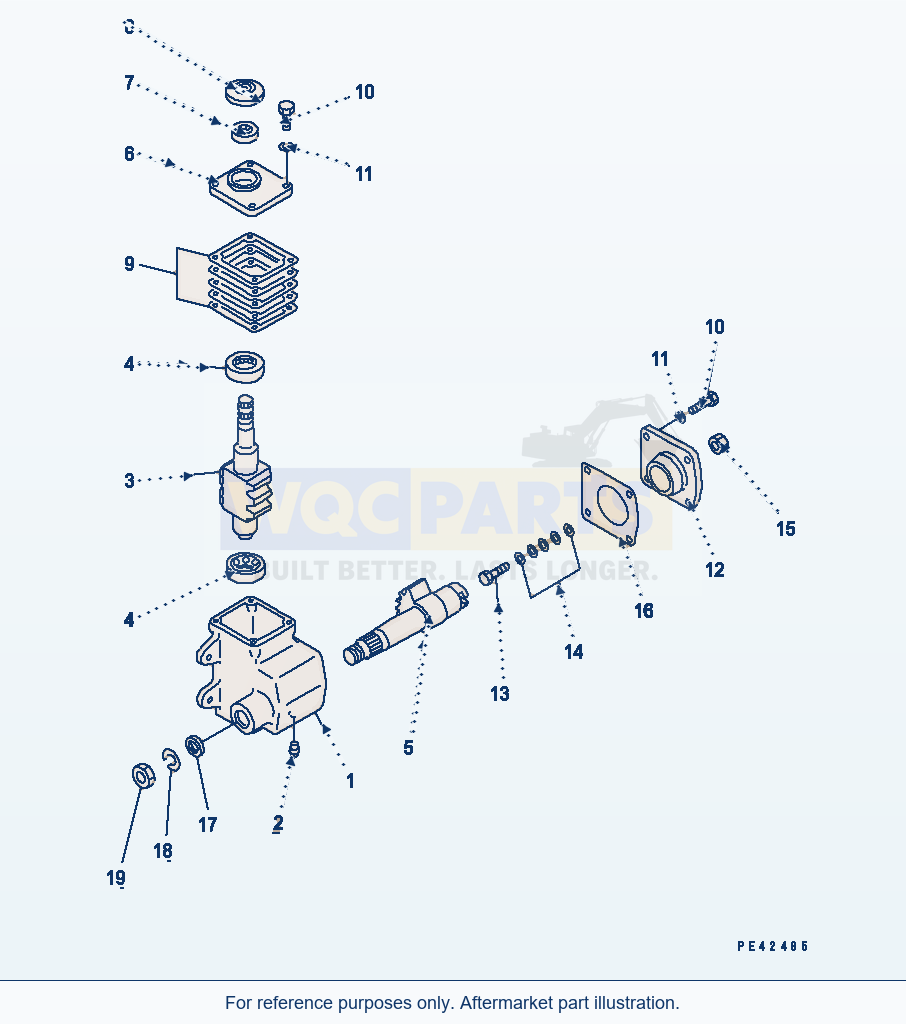Komatsu WA500-1 Steering Gear Serial 10001-UP parts diagram