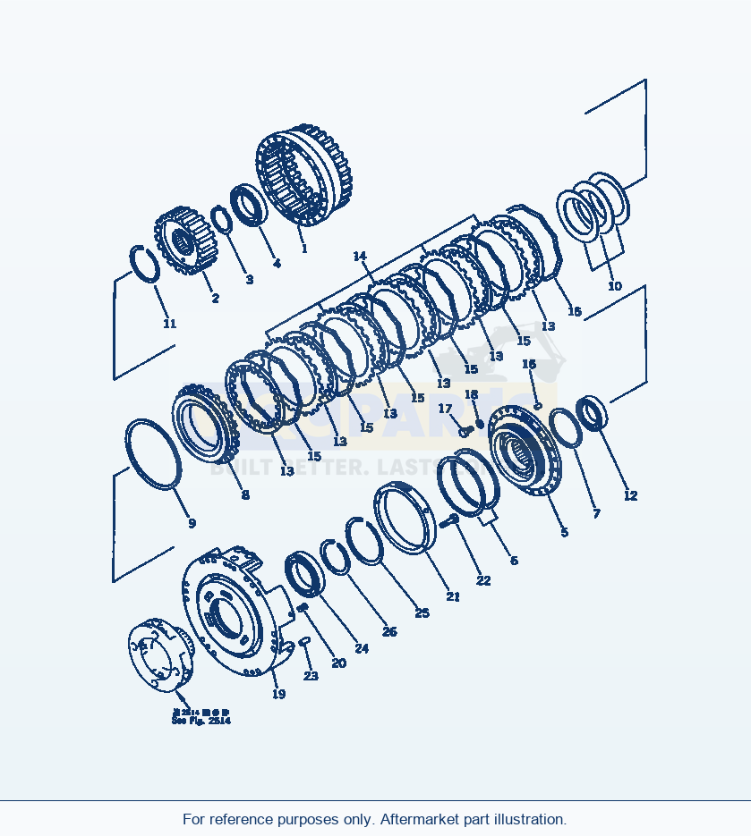Komatsu WA500-1 2Nd Clutch Serial 10001-UP parts diagram