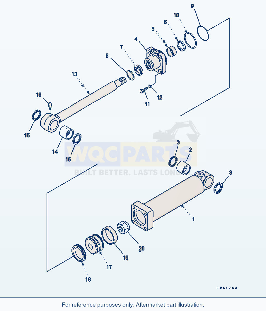 Komatsu WA500-1 Grapple Cylinder Serial 10001-UP parts diagram