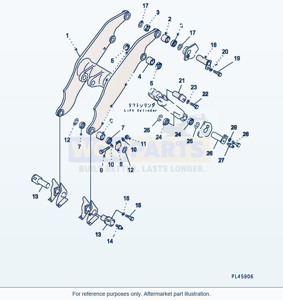 Komatsu WA500-1 Lift Arm (For Front Attachment)(#20001-) parts diagram
