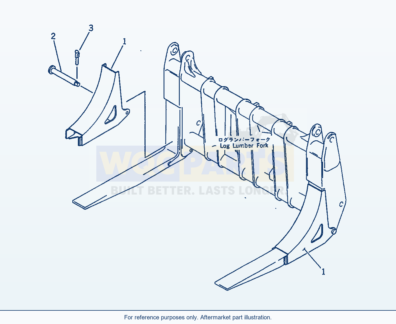 Komatsu WA500-1 Rolling Gusset (For Log Lumber) Serial 10001-UP parts diagram