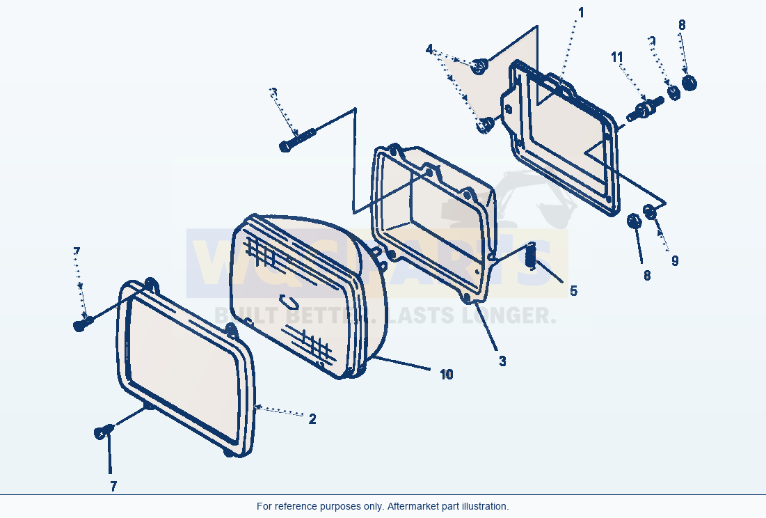 Komatsu WA500-1LC Electrical System - Front Driving Light parts diagram
