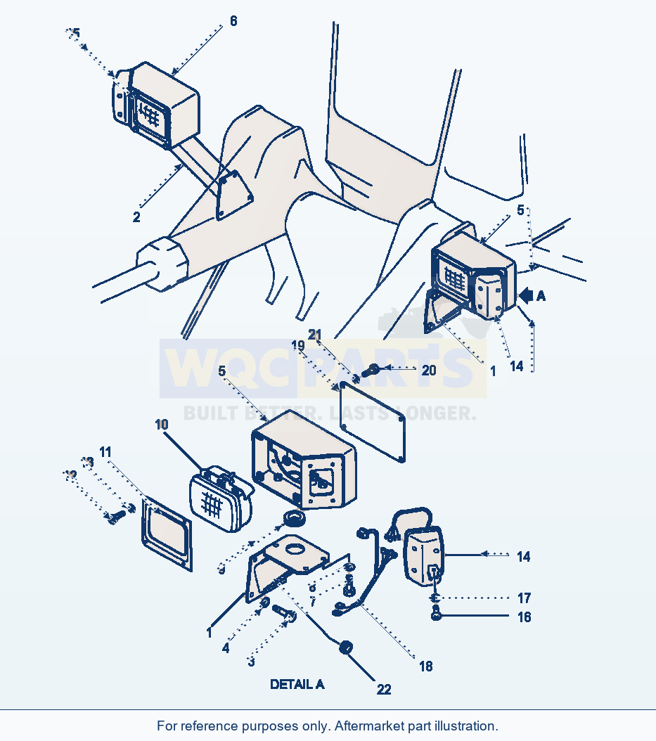 Komatsu WA500-1LC Electrical System - Front Lamp Mounting parts diagram