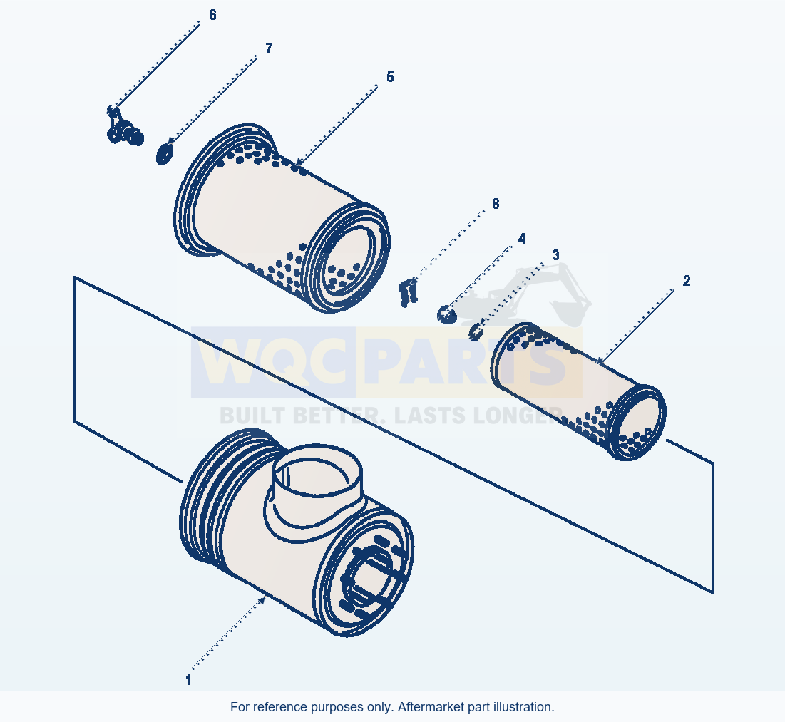 Komatsu WA500-1LC Air Cleaner parts diagram