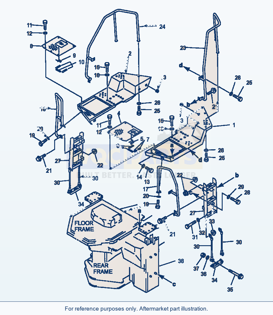 Komatsu WA500-1LC Side Floor And Ladder parts diagram
