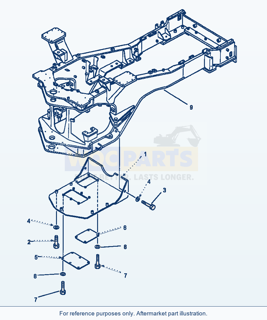 Komatsu WA500-1LC Underguard parts diagram