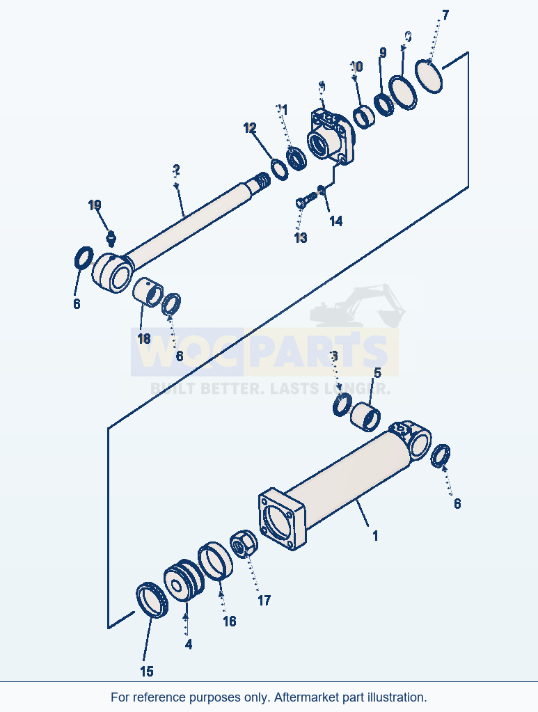 Komatsu WA500-1LC Grapple Cylinder parts diagram