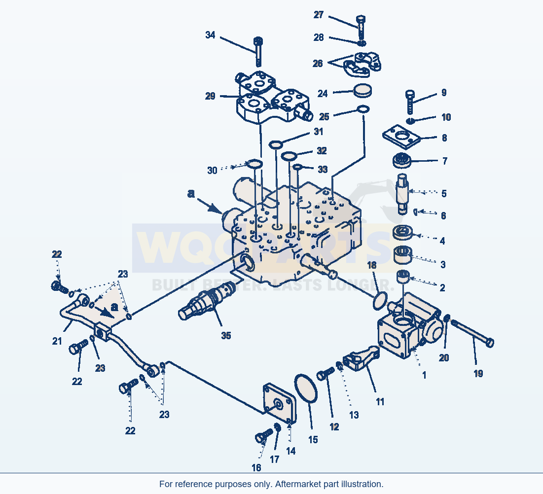 Komatsu WA500-1LC Steering Demand Valve - Rotary Seal Assembly parts diagram