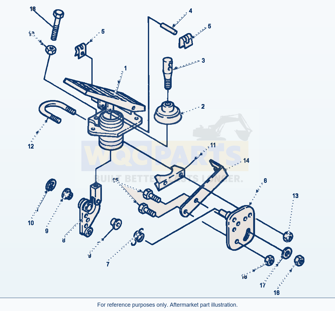 Komatsu WA500-1LC Accelerator Pedal parts diagram