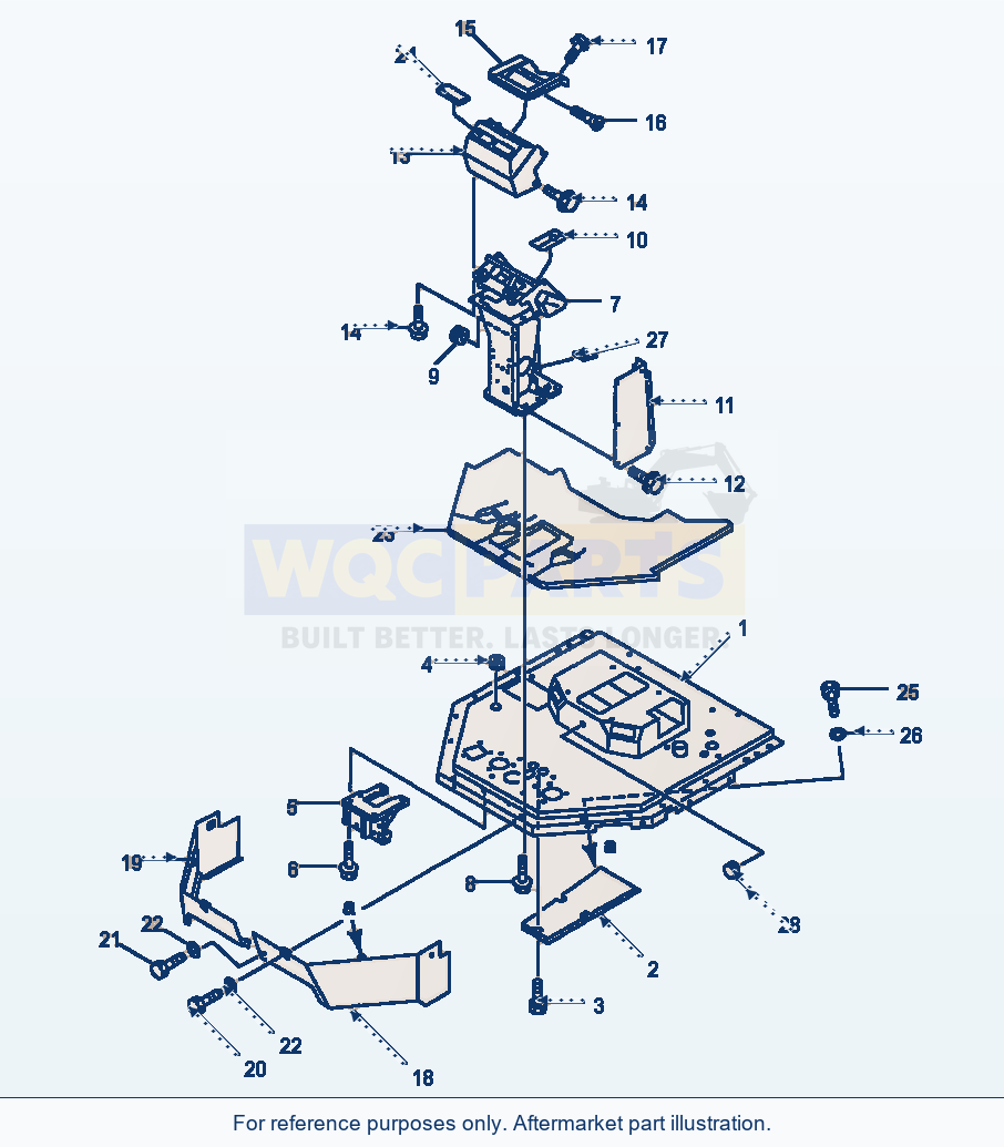 Komatsu WA500-1LC Floor Frame And Dashboard parts diagram