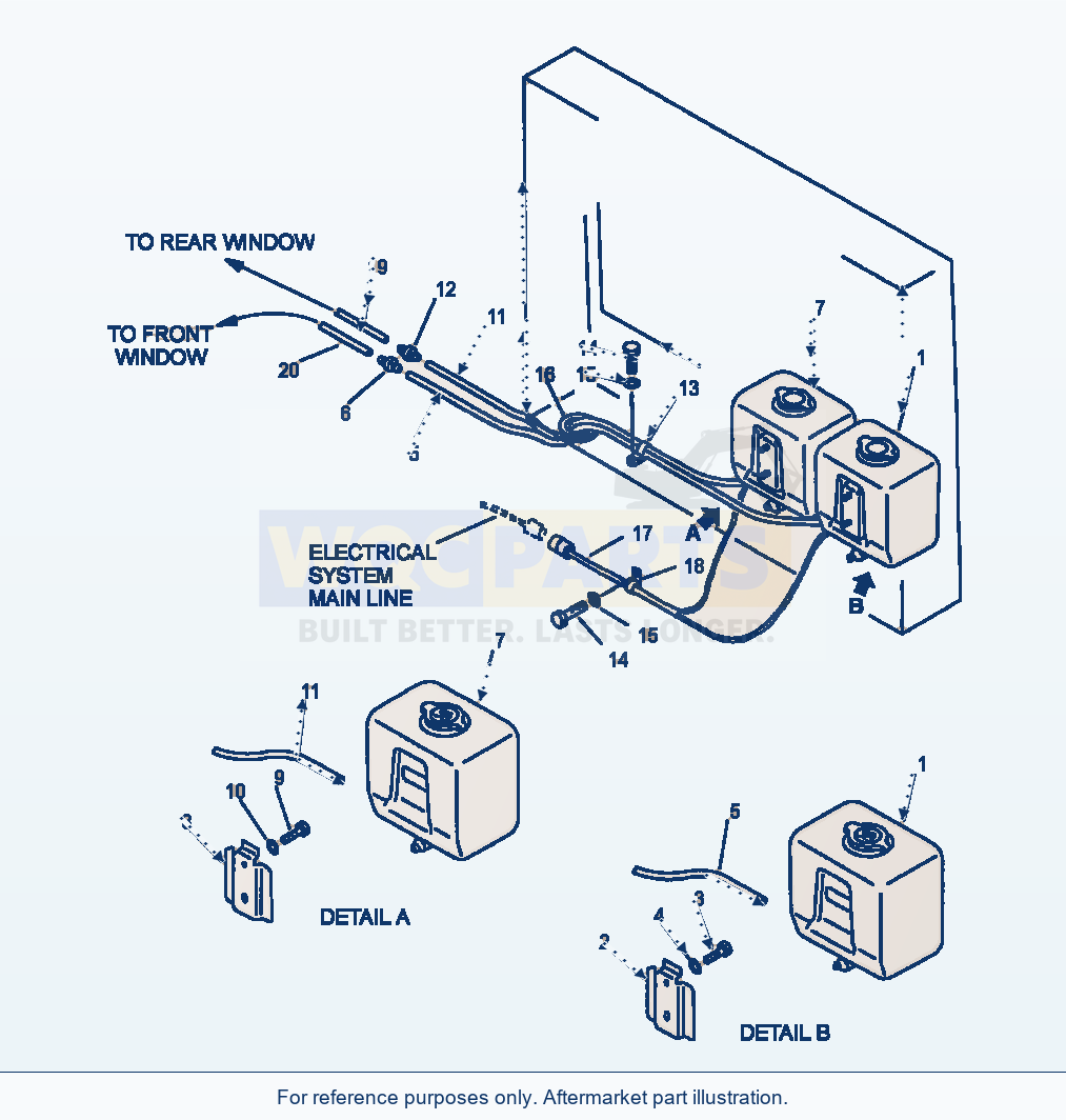 Komatsu WA500-1LC Operator'S Cab - Window Washer parts diagram