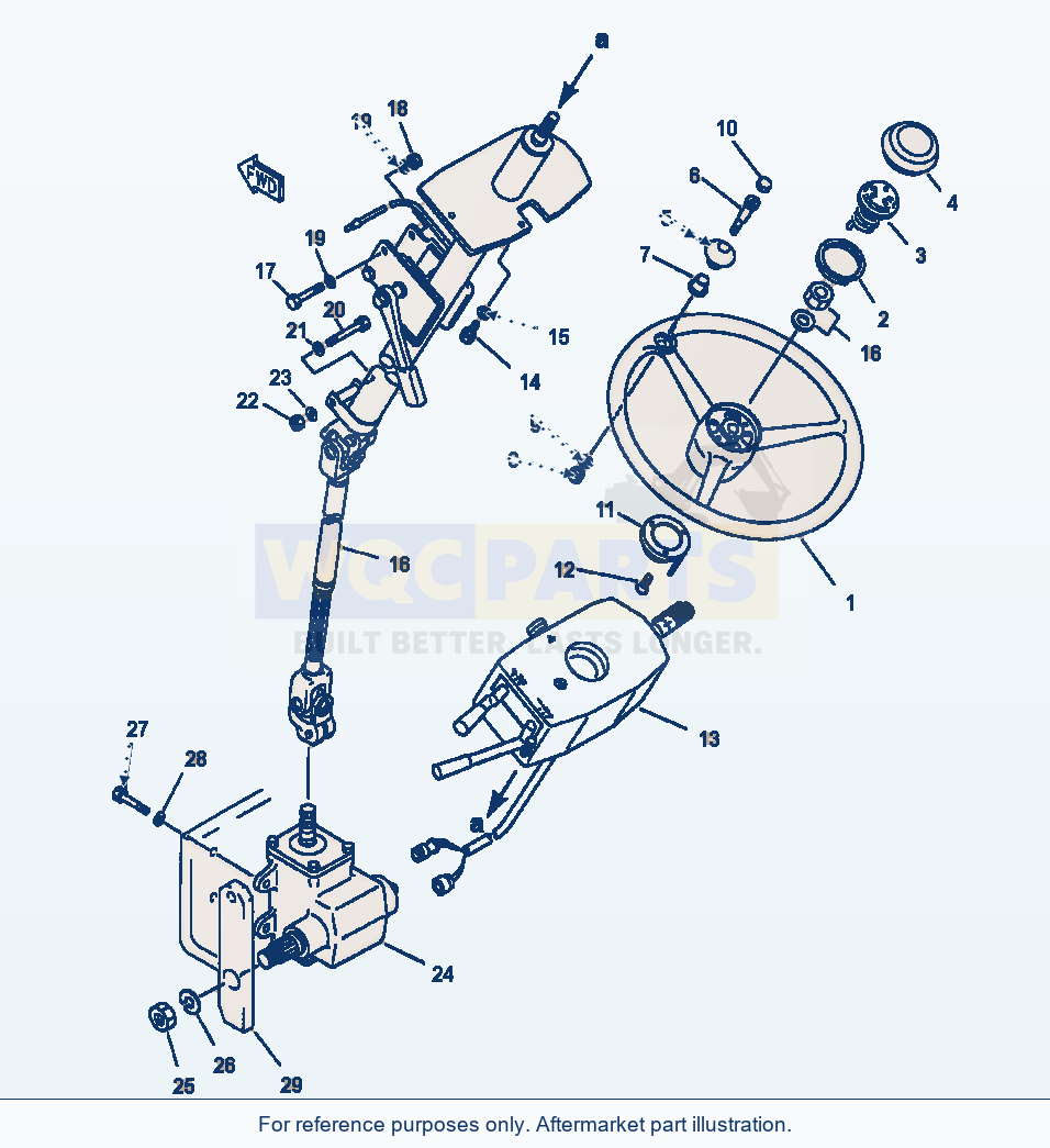 Komatsu WA500-1LC Steering And Transmission Control parts diagram