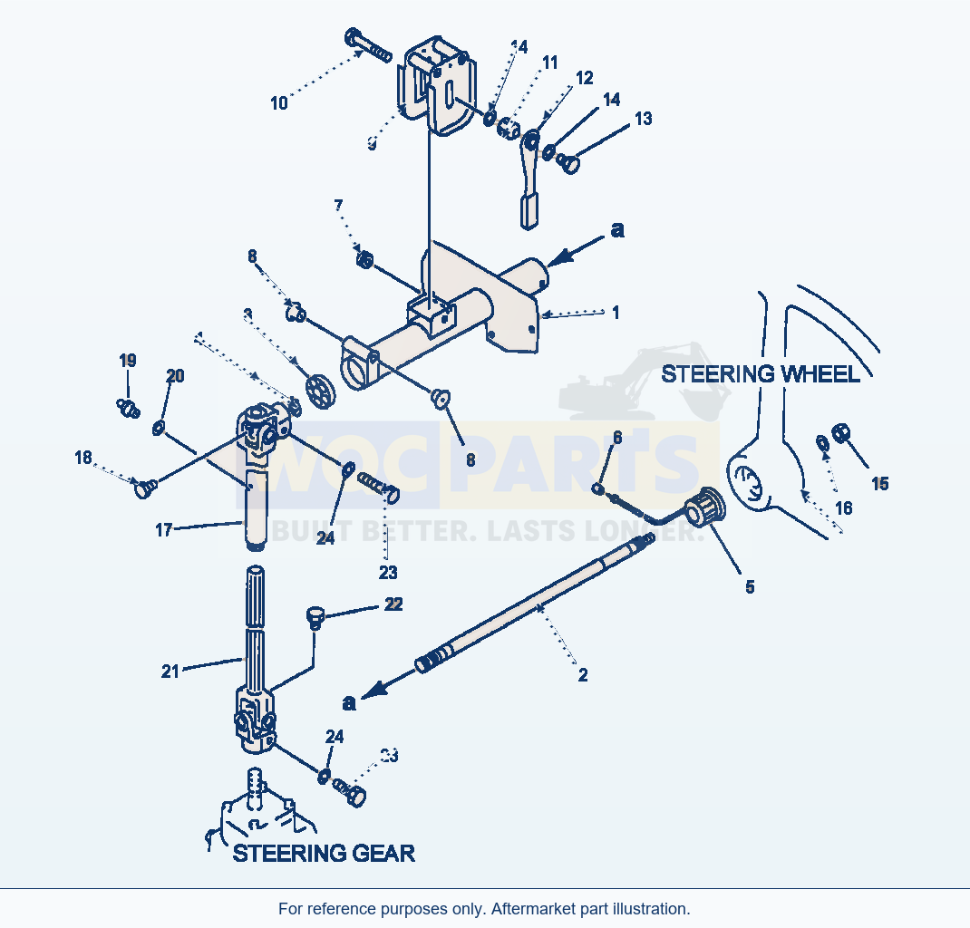 Komatsu WA500-1LC Steering Column parts diagram