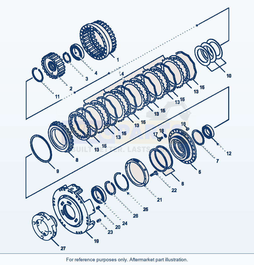 Komatsu WA500-1LC Transmission - Second Clutch parts diagram