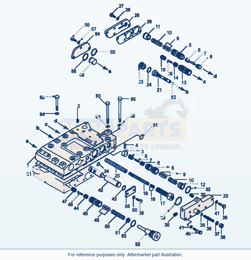 Komatsu WA500-1LC Transmission - Upper Control Valve parts diagram