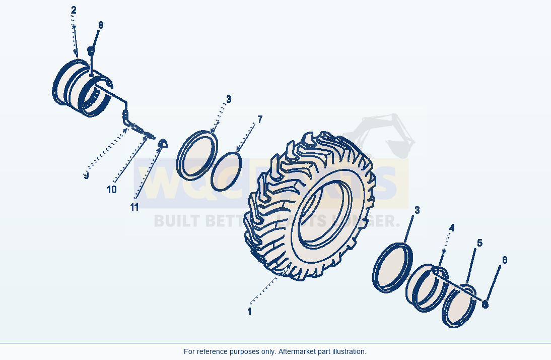 Komatsu WA500-1LC Wheels And Tires - 29.5 In. X 25 In. parts diagram