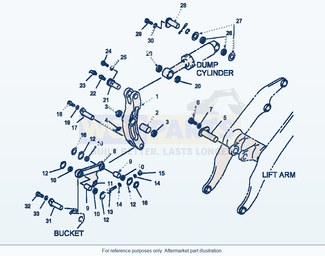 Komatsu WA500-1LC Bellcrank Assembly parts diagram