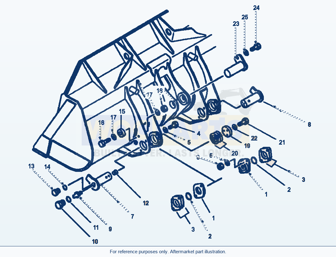 Komatsu WA500-1LC Bucket Hinge Pins parts diagram