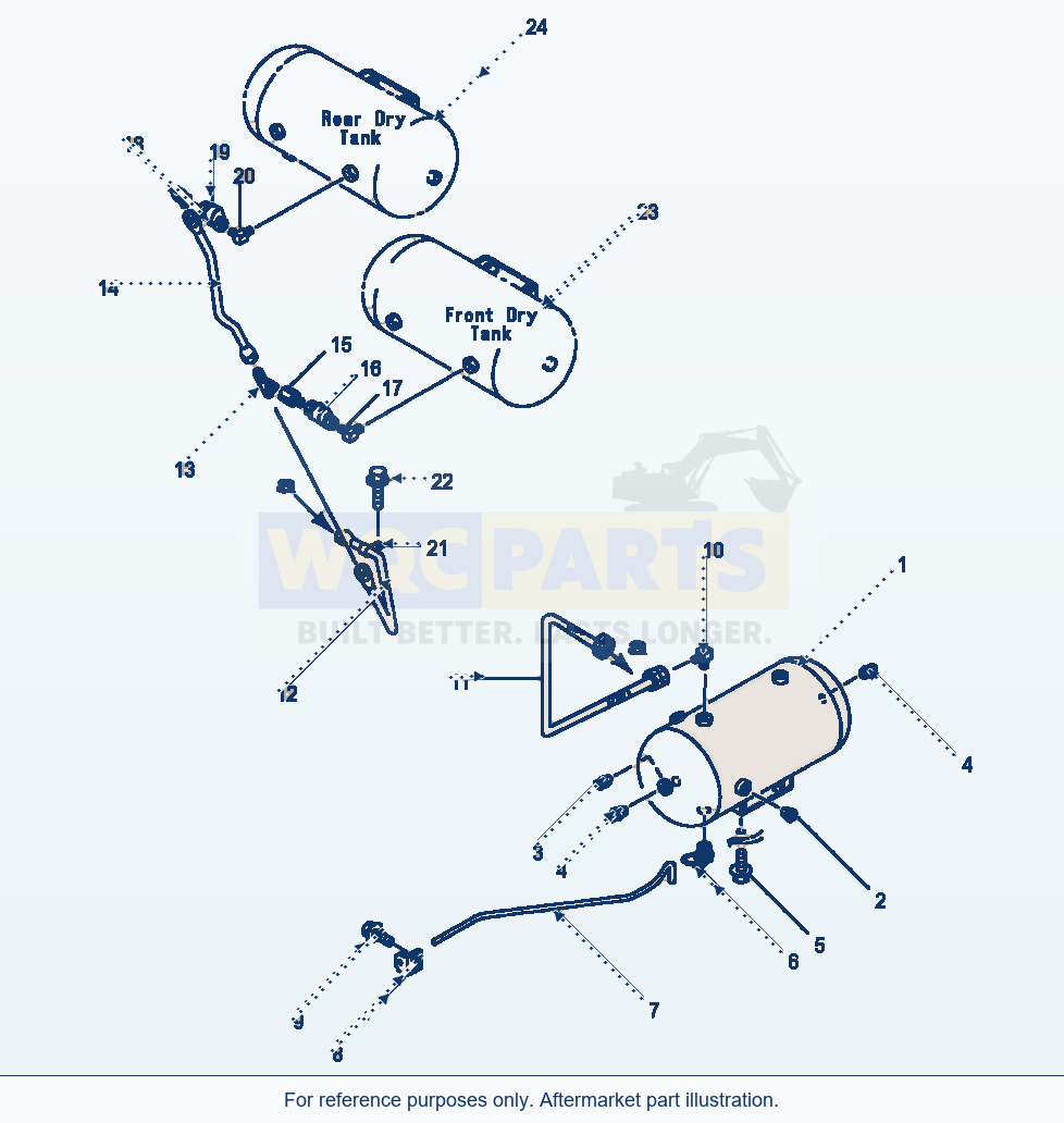 Komatsu WA500-1LE Air Piping Wet Tank To Dry Tanks parts diagram