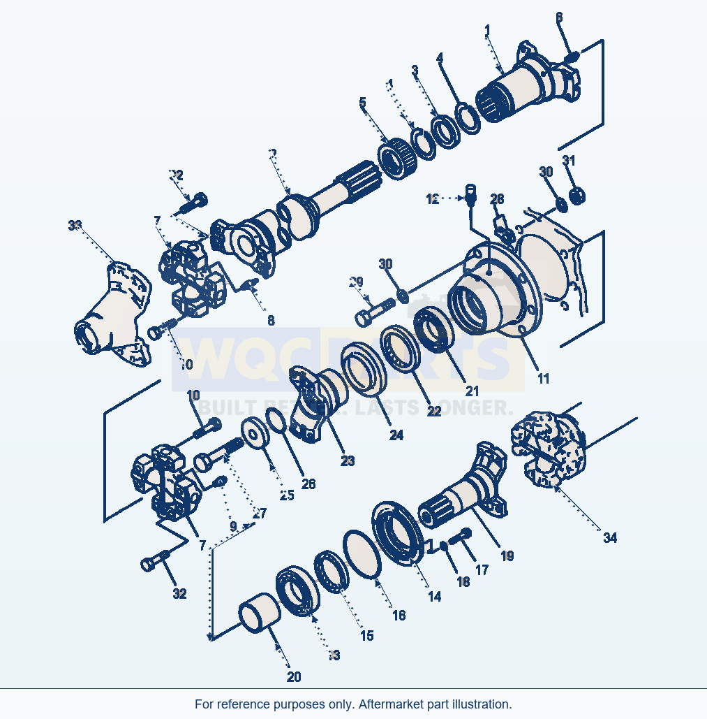 Komatsu WA500-1LE Drive Shaft (Front) parts diagram