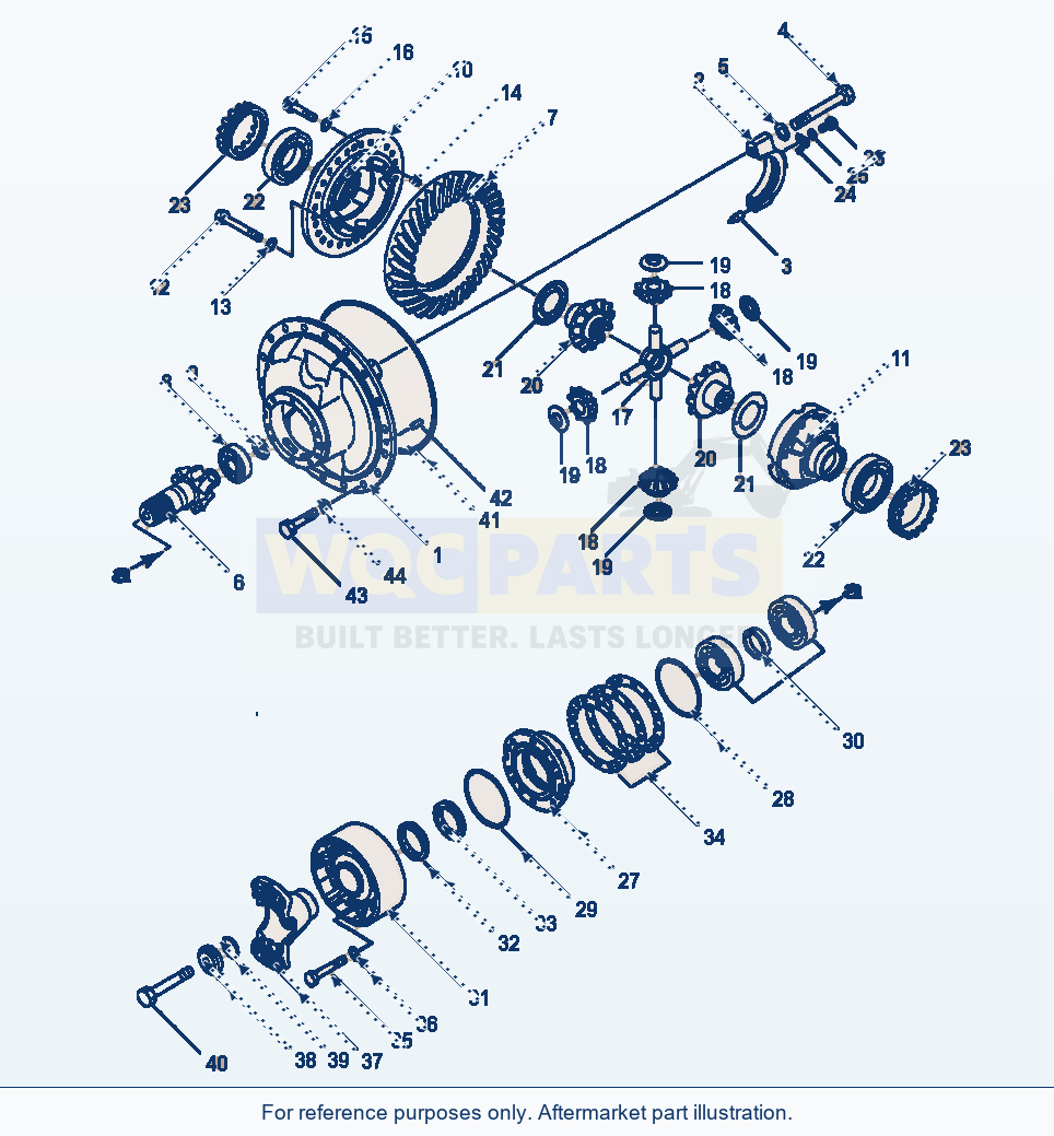 Komatsu WA500-1LE Rear Axle Differential parts diagram
