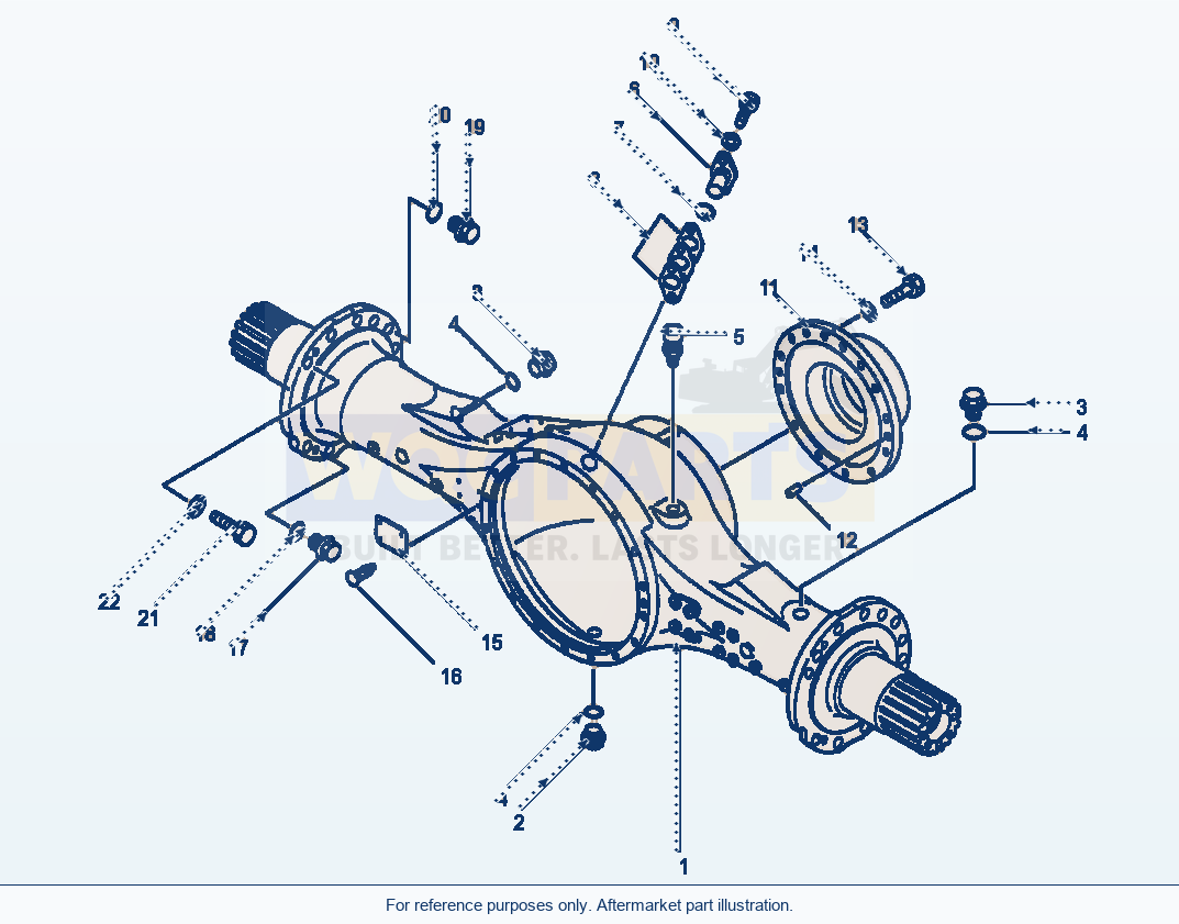 Komatsu WA500-1LE Rear Axle Housing parts diagram