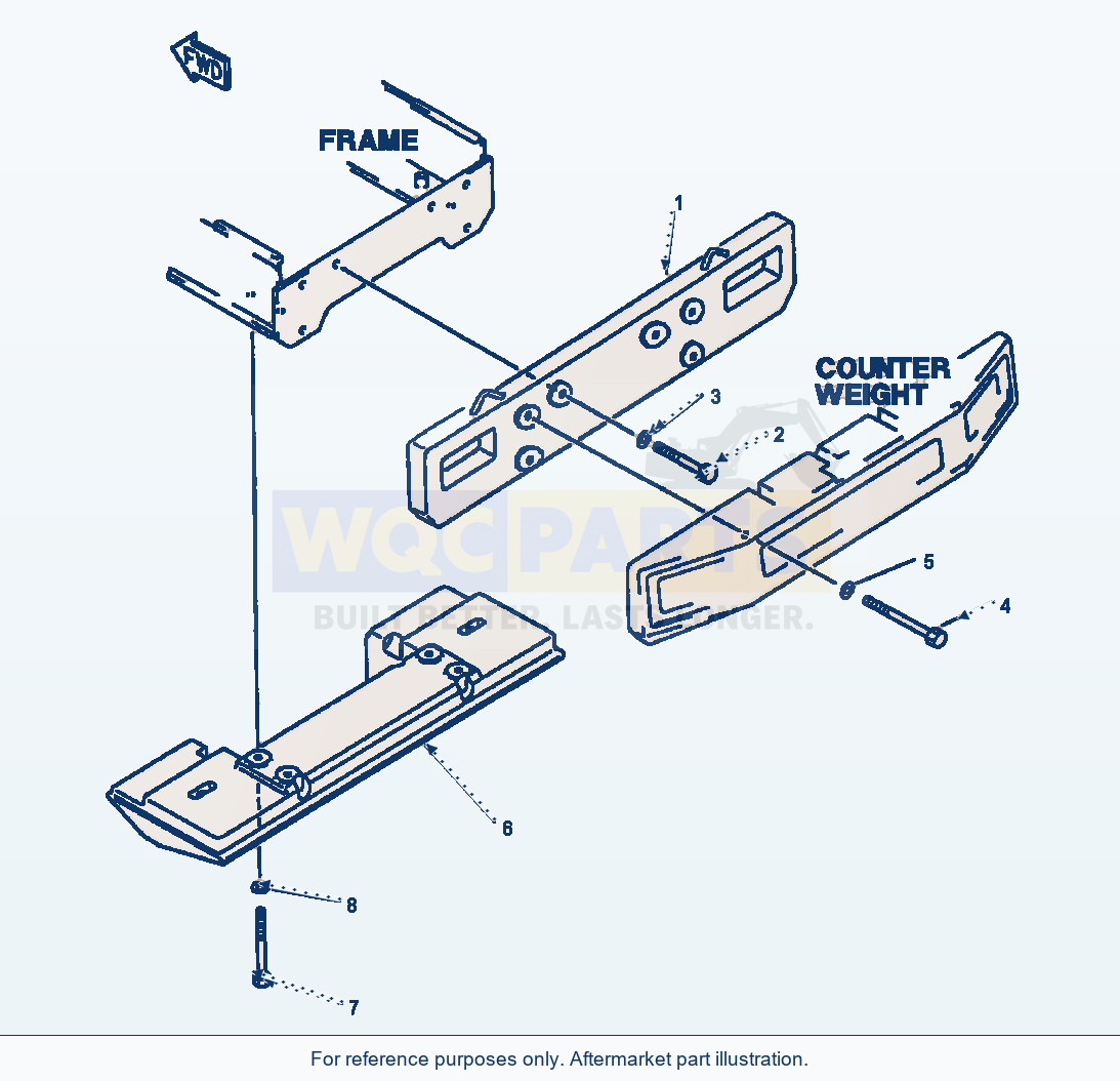 Komatsu WA500-1LE Additional Counterweight parts diagram