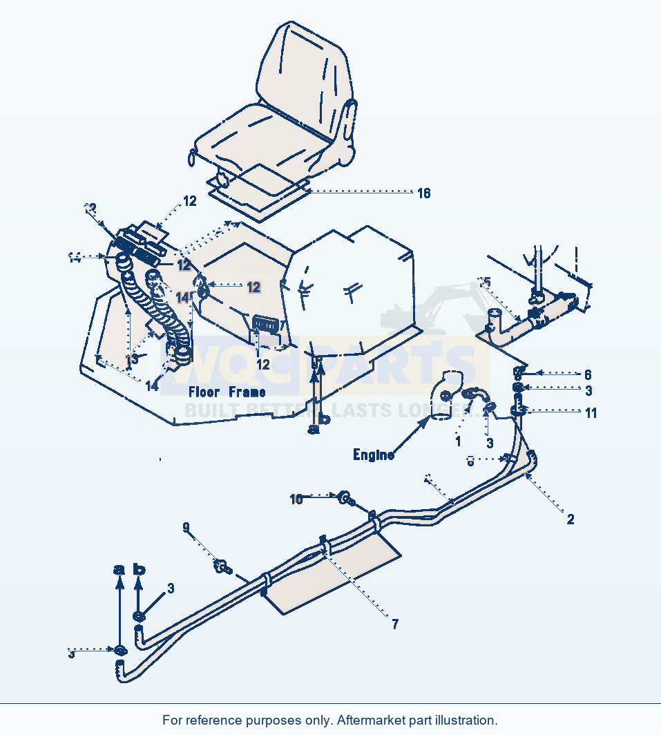 Komatsu WA500-1LE Cab Heater And Defroster Piping parts diagram