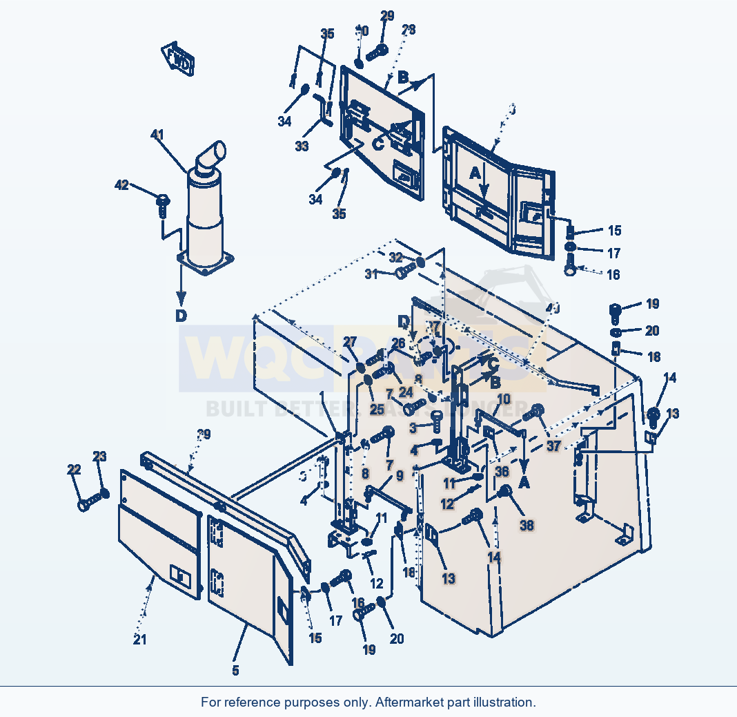 Komatsu WA500-1LE Engine Side Cover parts diagram