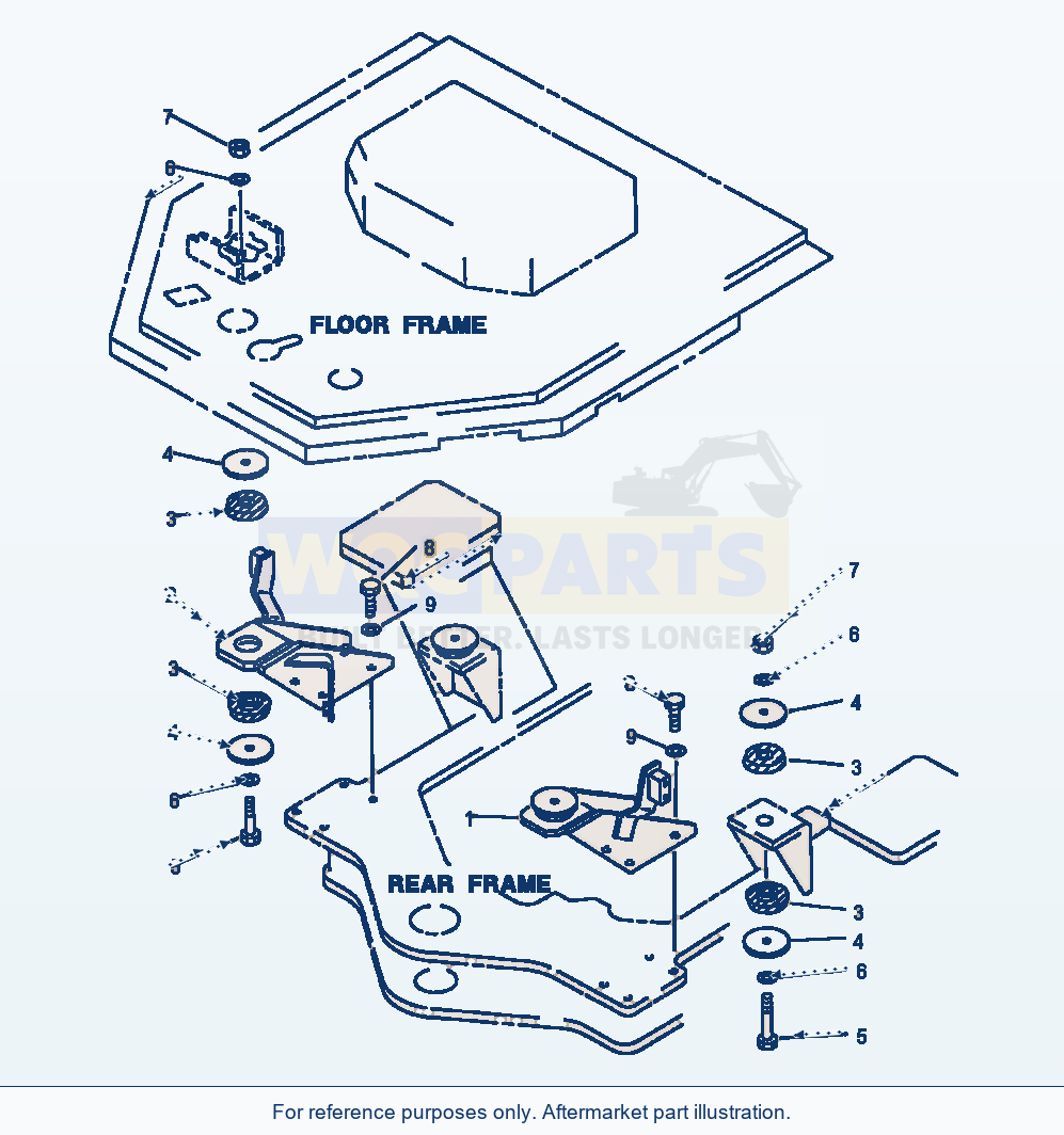 Komatsu WA500-1LE Floor Support parts diagram