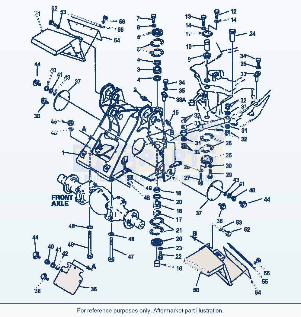 Komatsu WA500-1LE Front Frame parts diagram