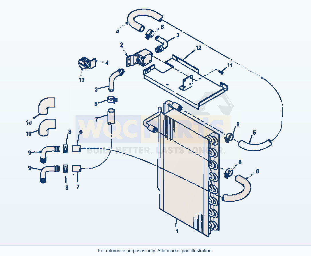 Komatsu WA500-1LE Heater Unit Heater Coil Assembly parts diagram
