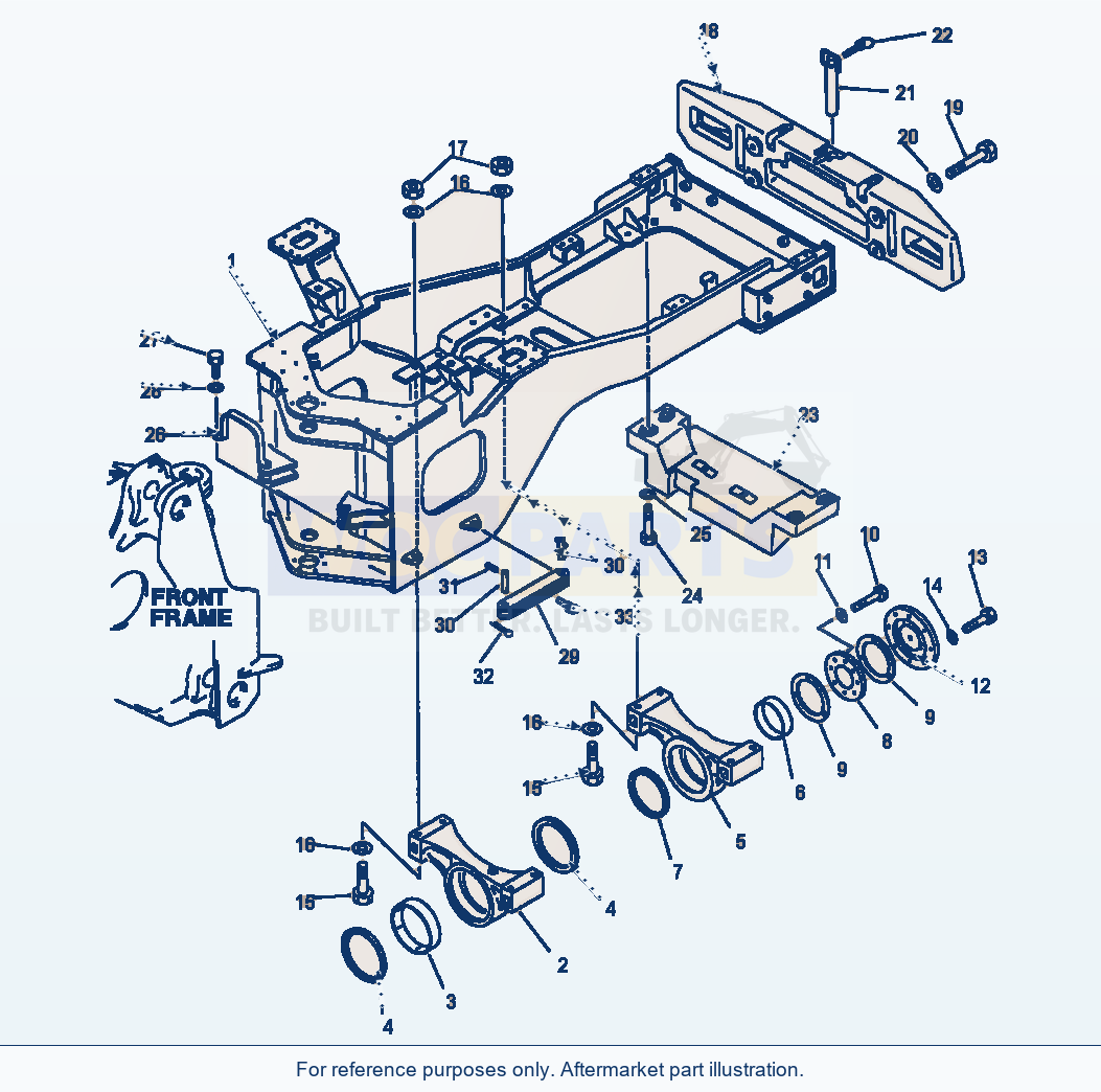 Komatsu WA500-1LE Rear Frame parts diagram