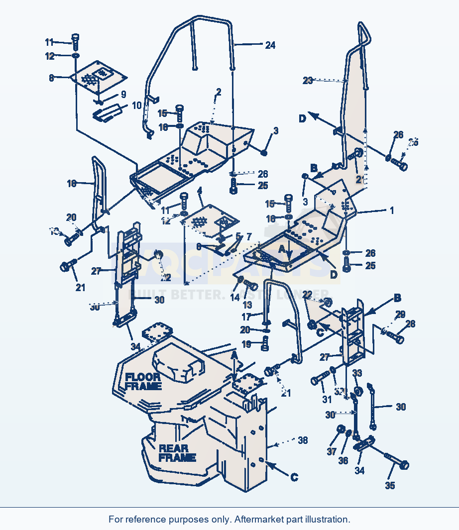 Komatsu WA500-1LE Side Floor And Ladder parts diagram