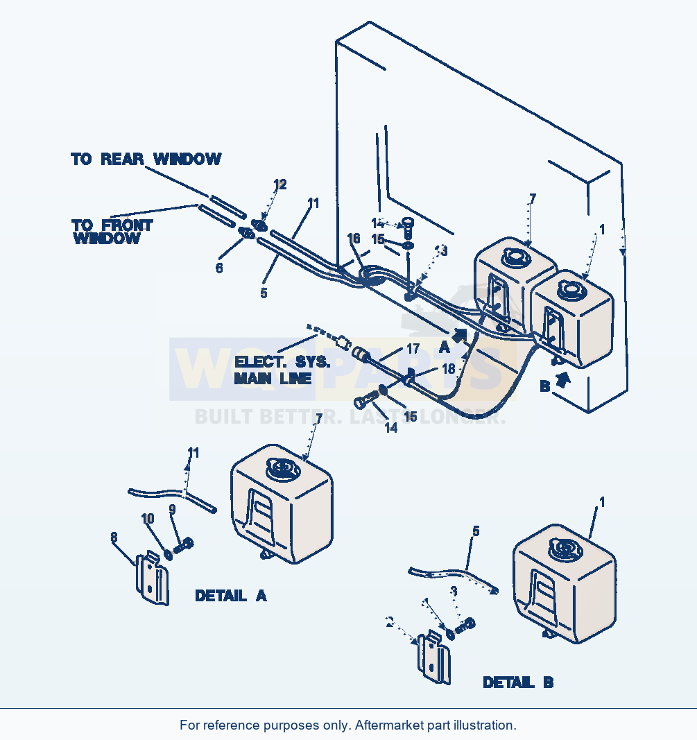 Komatsu WA500-1LE Window Washer parts diagram