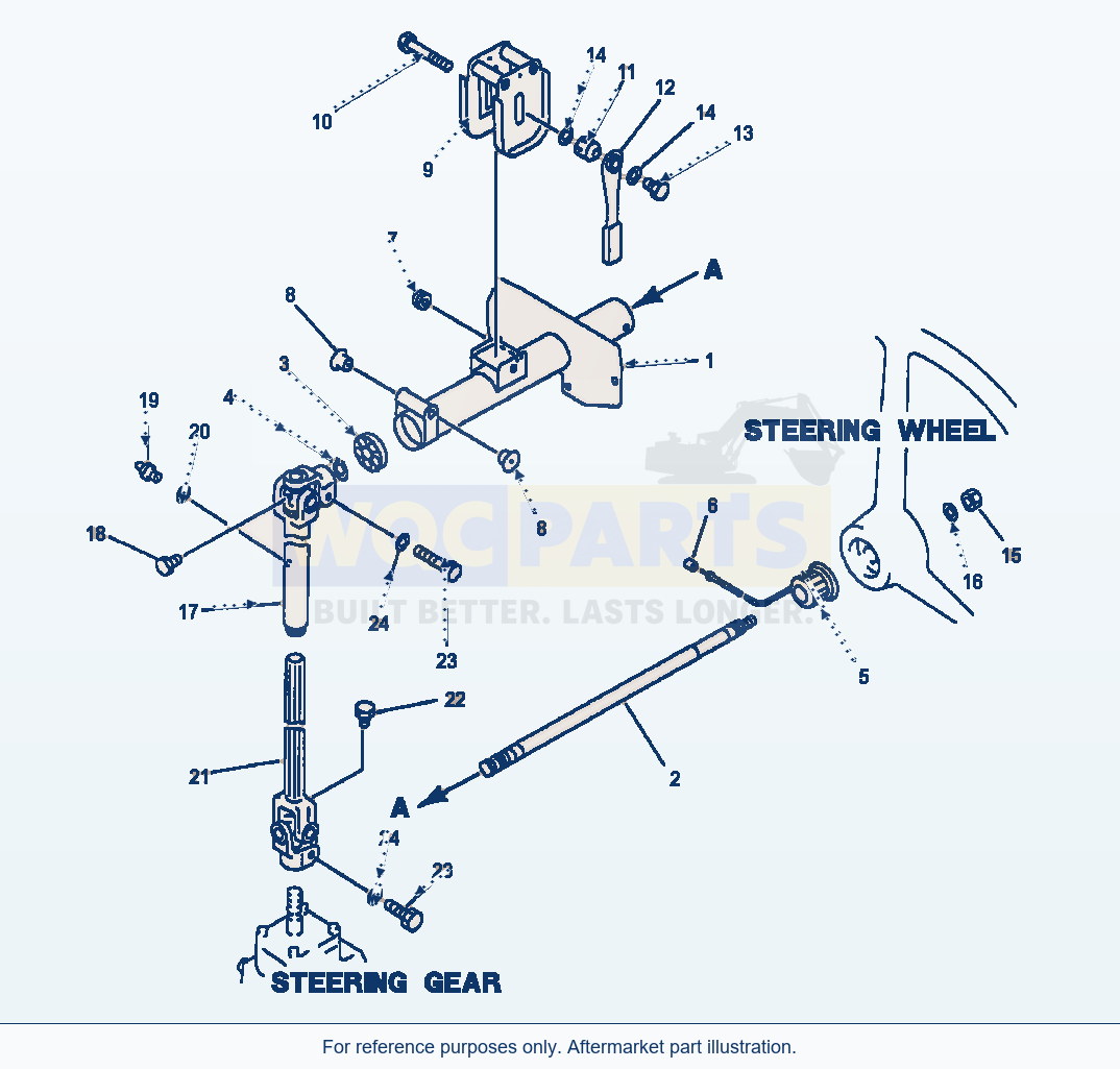 Komatsu WA500-1LE Steering Column parts diagram