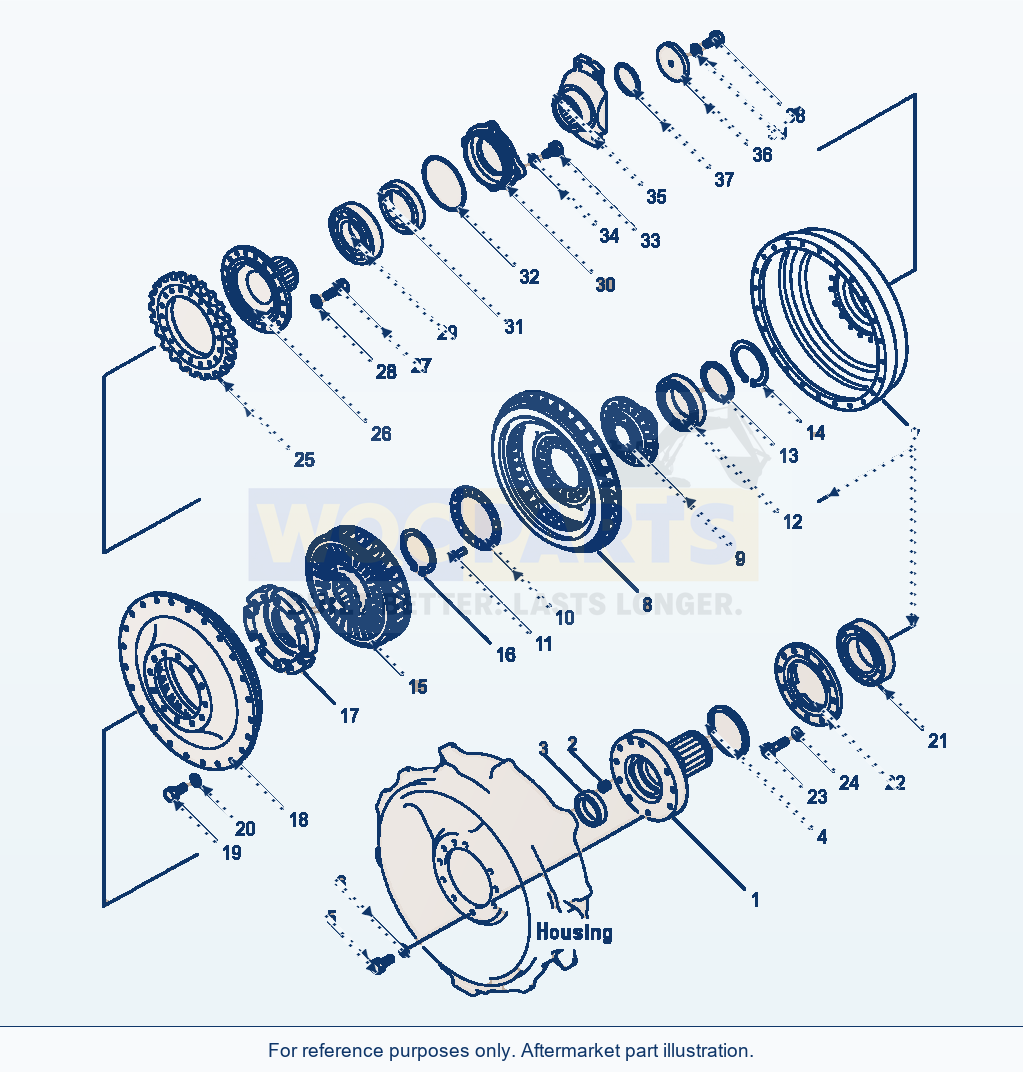 Komatsu WA500-1LE Torque Converter Basic Group parts diagram