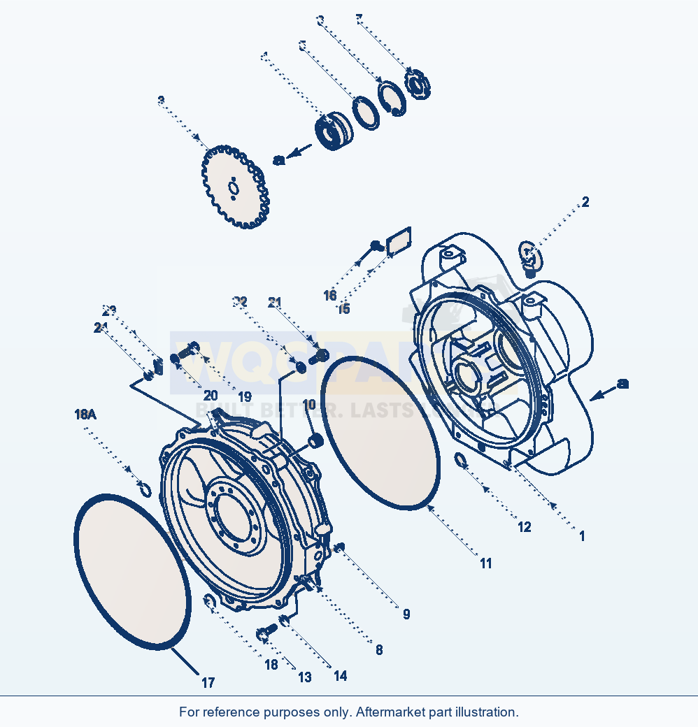 Komatsu WA500-1LE Torque Converter Housing parts diagram