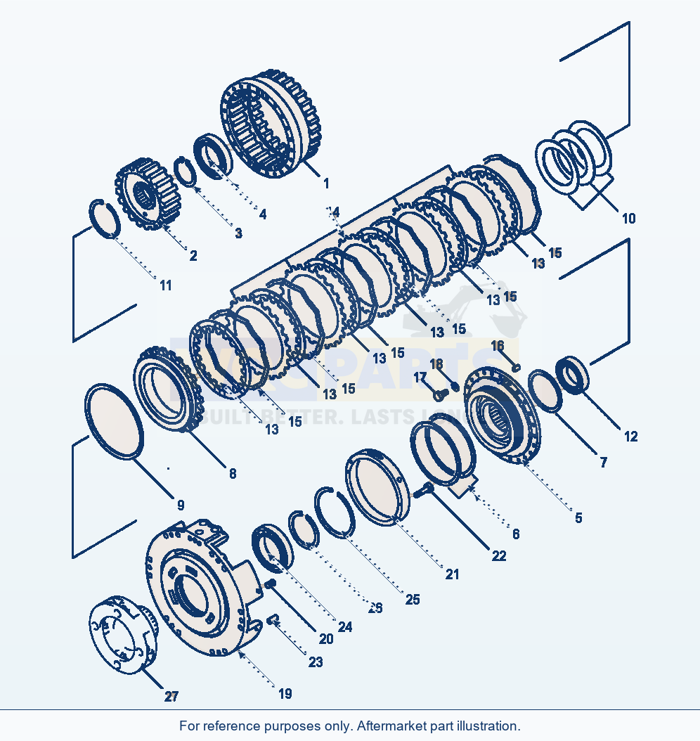 Komatsu WA500-1LE Transmission 2Nd Clutch parts diagram