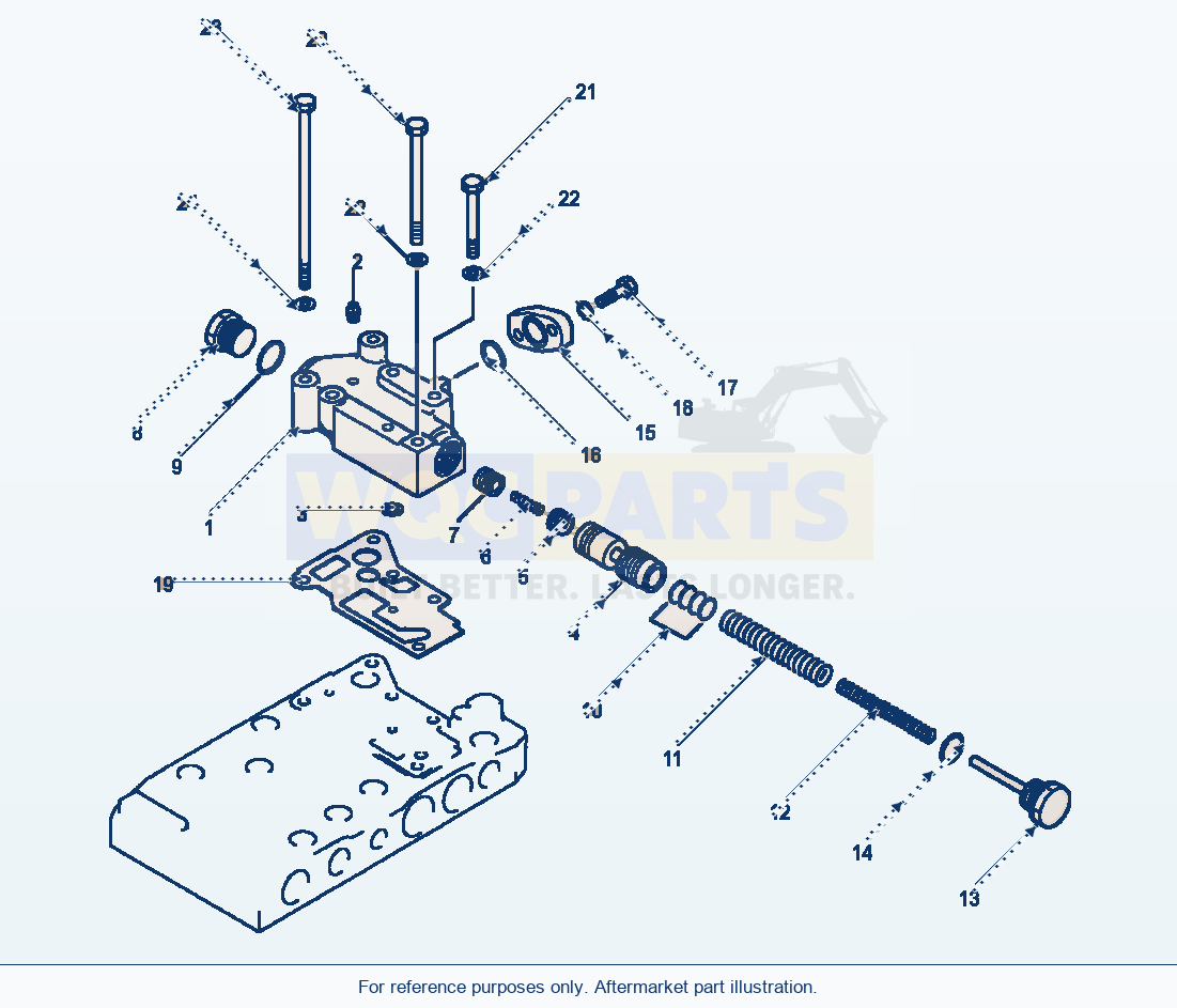 Komatsu WA500-1LE Transmission Main Relief Valve parts diagram