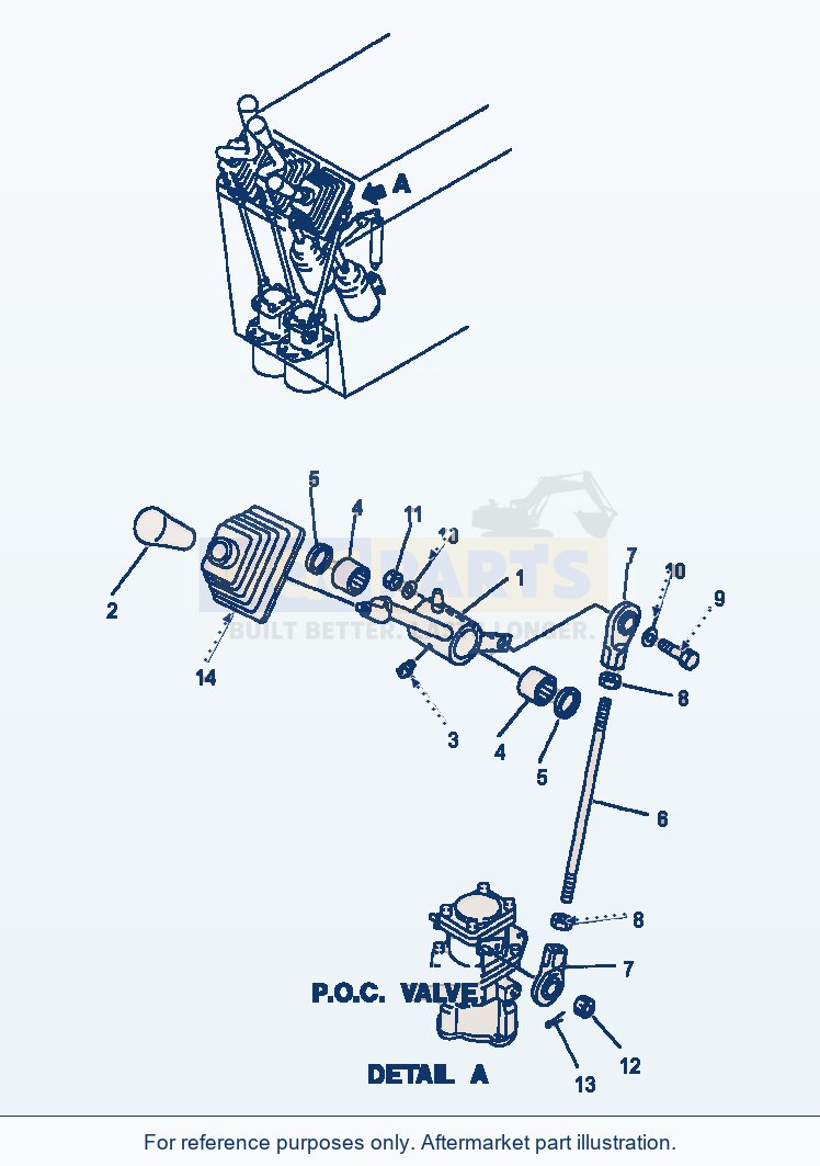 Komatsu WA500-1LE Front End Attachment Control Lever parts diagram