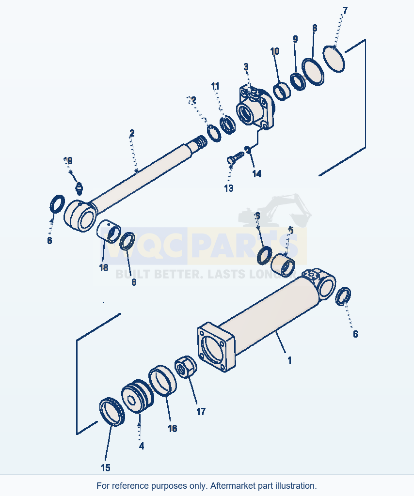 Komatsu WA500-1LE Grapple Cylinder parts diagram