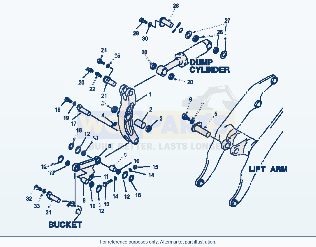 Komatsu WA500-1LE Bellcrank parts diagram